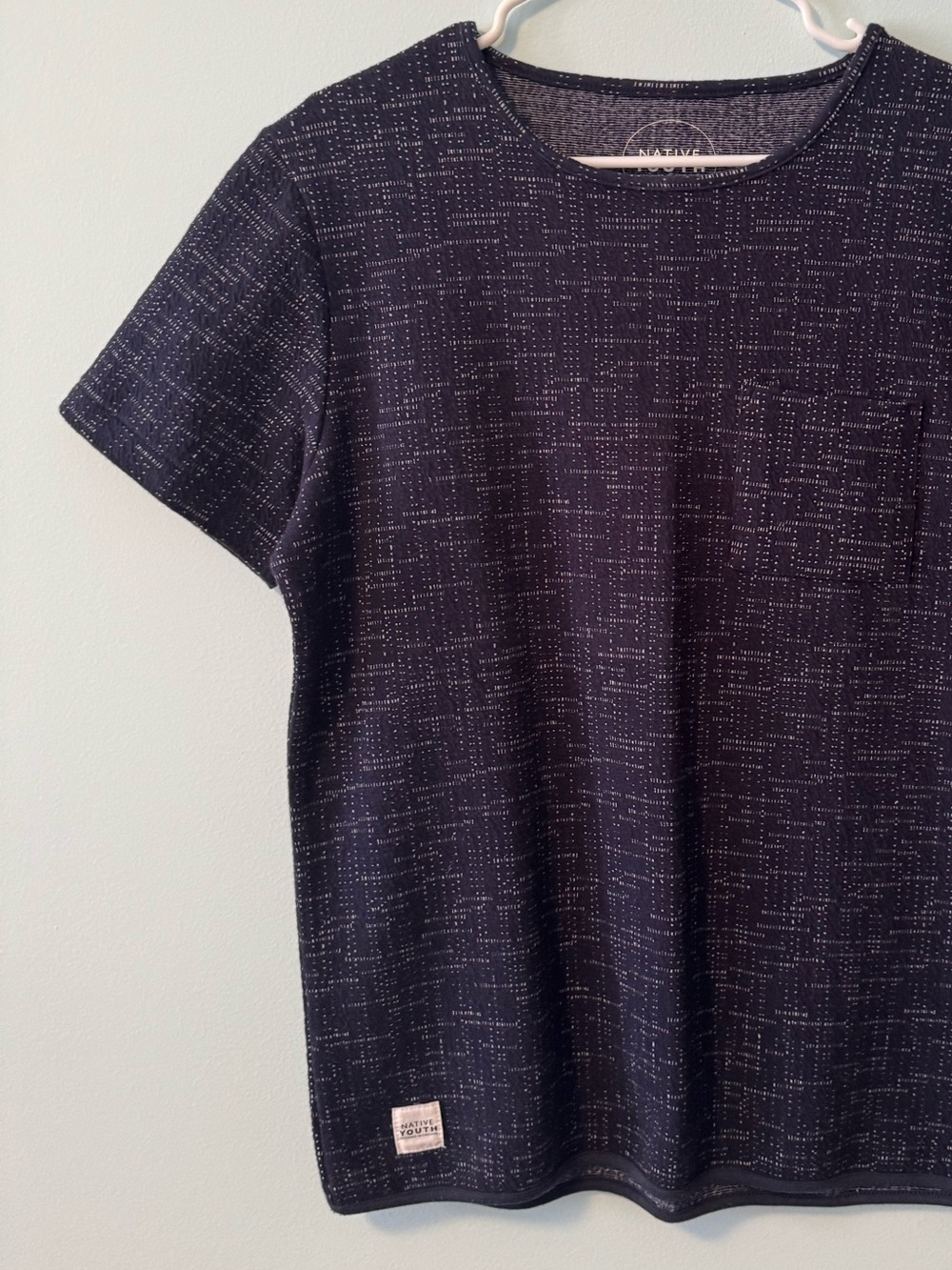 NATIVE YOUTH Navy Speckle Short Sleeve Tee